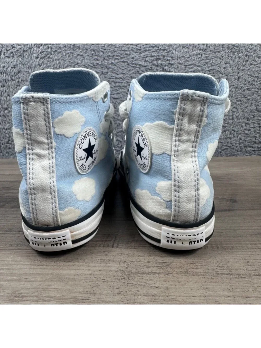 Converse All Star Youth High-Top Sneakers Cloud Print Blue White Size 3 US